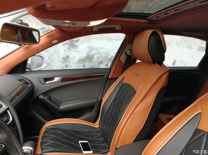 奥迪a4l改装顶级alcantara翻毛皮顶棚作业