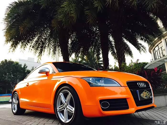 广州华记:老款奥迪tt 改色贴膜大翻新:媲美tts原厂橙色.
