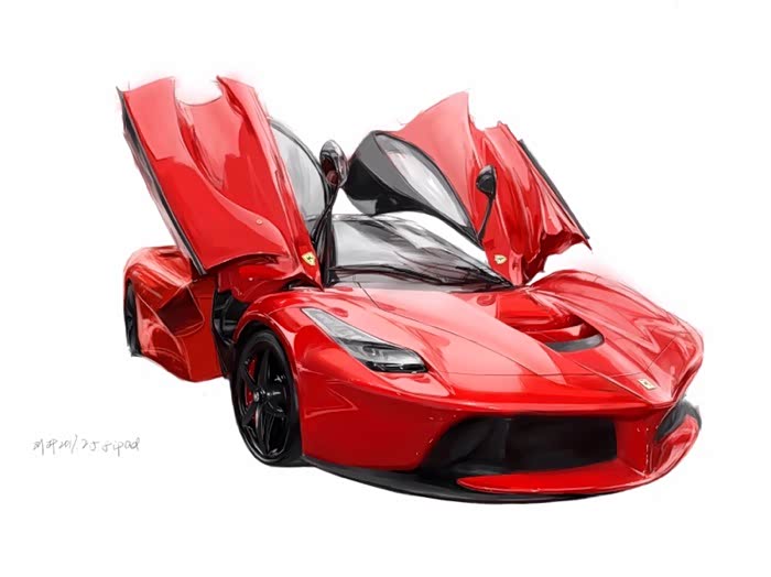 手绘laferrari附过程图