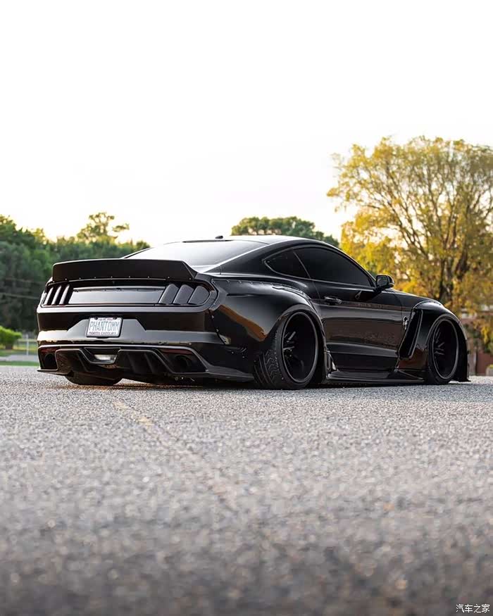 黑化改装宽体低趴的野马太帅了爱你