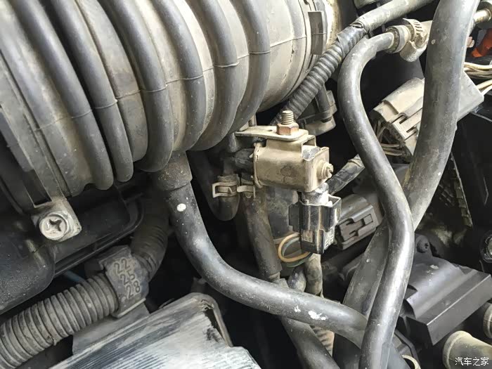 是不是这个?安装在节气门大软管上的.这个叫碳罐电磁阀吗?