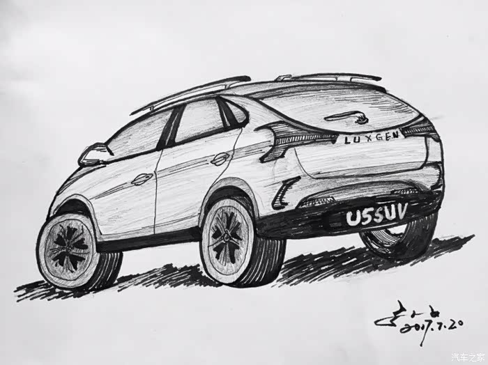 「绘画汽车」个人绘制版本的u5尾部