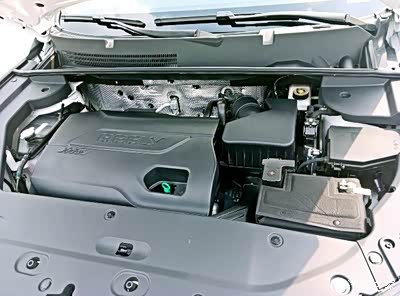 发动机舱整体显得也很平整!