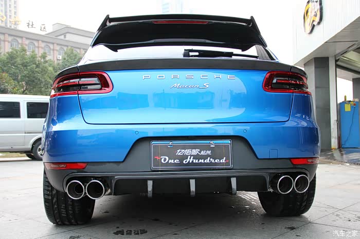 macan升级aspec中尾可调排气碳纤维尾翼