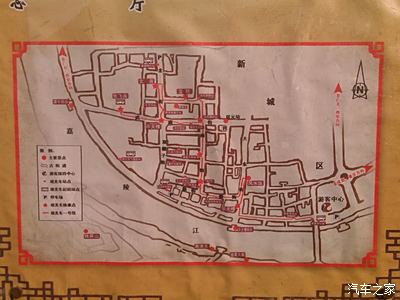 阆中古城路线图图片