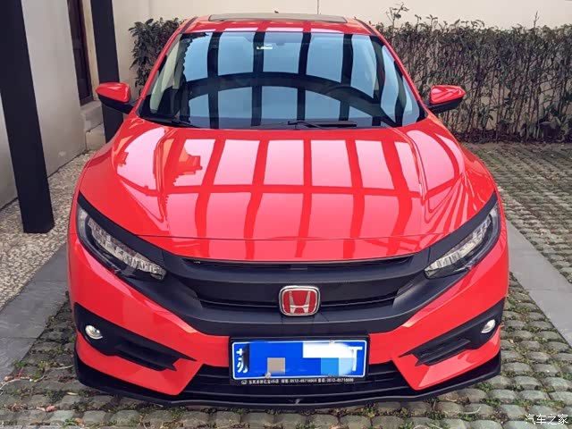 苏州十代思域骚红提车 轻微改装记