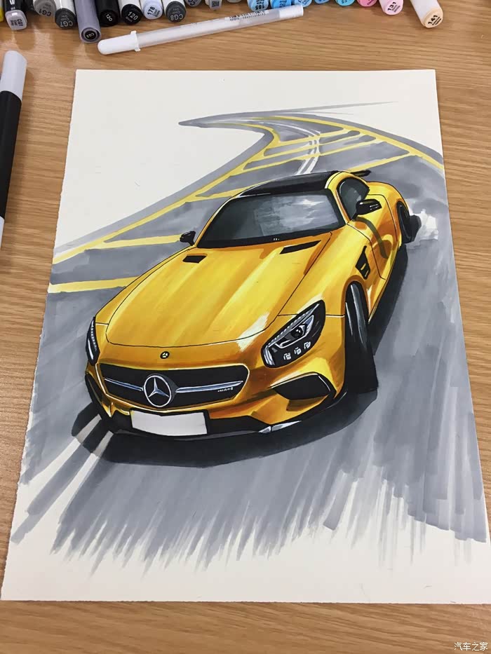 【图】【画车匠】3d手绘三叉星——奔驰 第一期_汽车插画论坛_汽车之