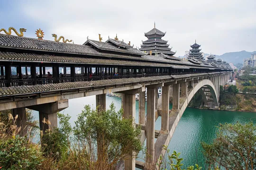 广西三江侗族自治县的美丽建筑.