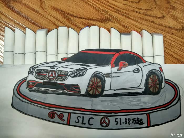 画young年华众人皆醉我独醒手绘奔驰slc