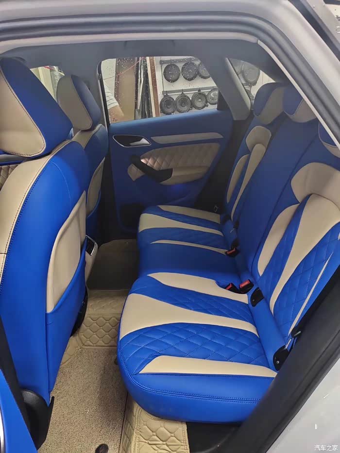 奥迪q3改装蓝白拼色真皮座椅有喜欢的吗