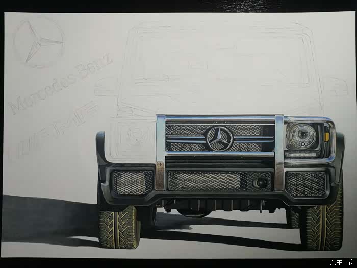 无为而画手绘奔驰g63amg