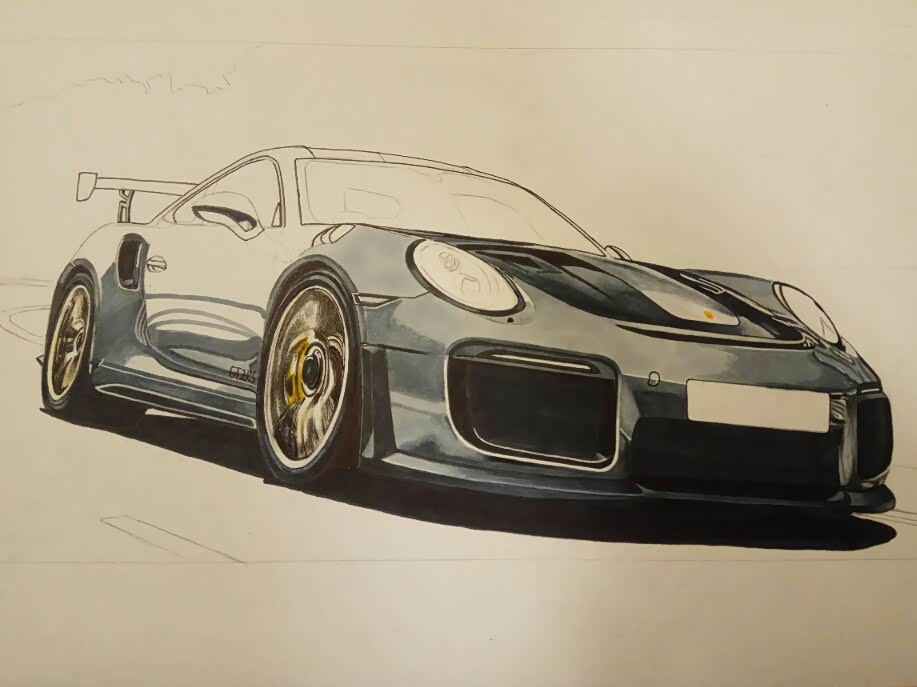 手绘保时捷911gt2rs(多图慎入)