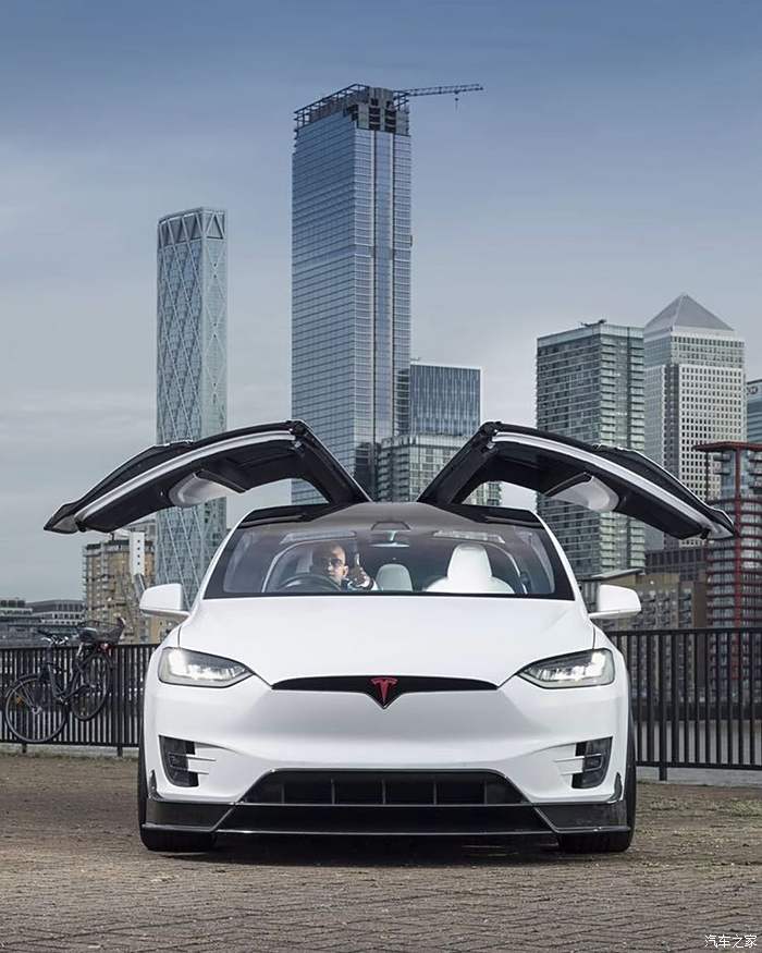 特斯拉model x,鸥翼门独有的炫酷气势