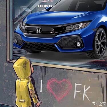 求小孩橱窗看车十代思域图片