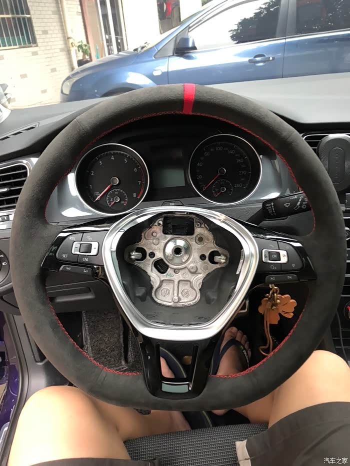 【图】高尔夫7.5 1.6自舒 翻毛皮方向盘作业_高尔夫论坛_汽车之家论坛
