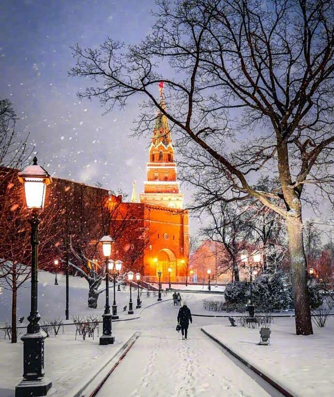雪中的莫斯科红场,美不胜收