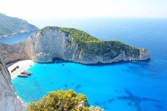 沉船湾,蓝的心都醉了!位于希腊扎金索斯岛