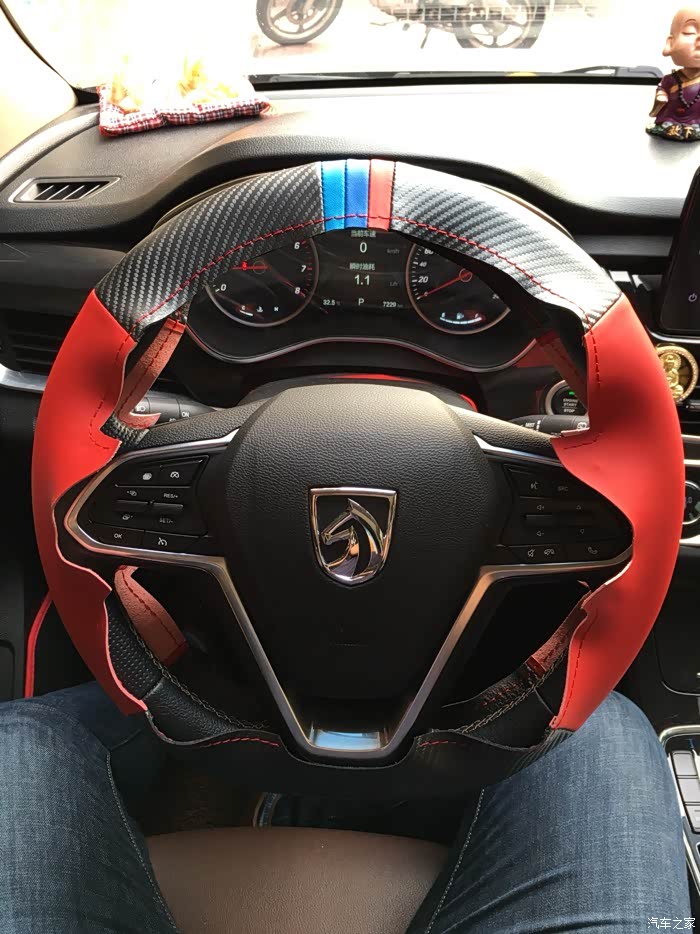 diy定制手缝宝骏560运动版方向盘套