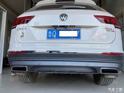 20款途观l 330排气管改装升级高配方口方形尾喉后唇后杠