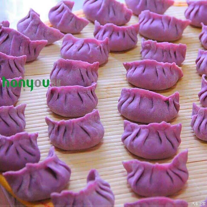 韩优美食紫薯饺子