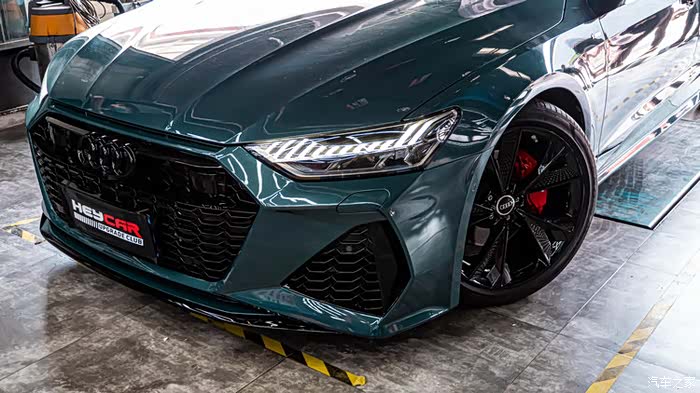 奥迪a7改装rs7包围卡布尔碳纤维后唇rs款轮毂卡钳烤漆外观案例