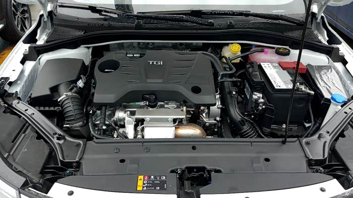 发动机舱,谈不上规整,但还是井然有序,部分车都这样,习惯就好