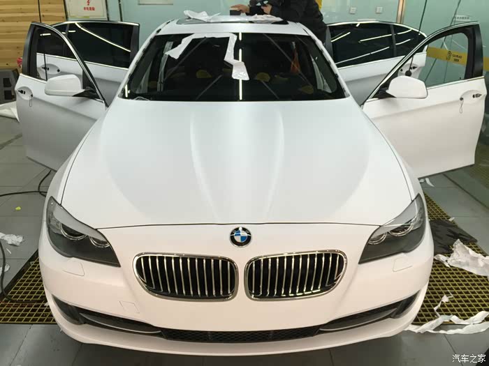 【图】亮光白改亚光白,分享一下_宝马5系论坛_汽车之家论坛