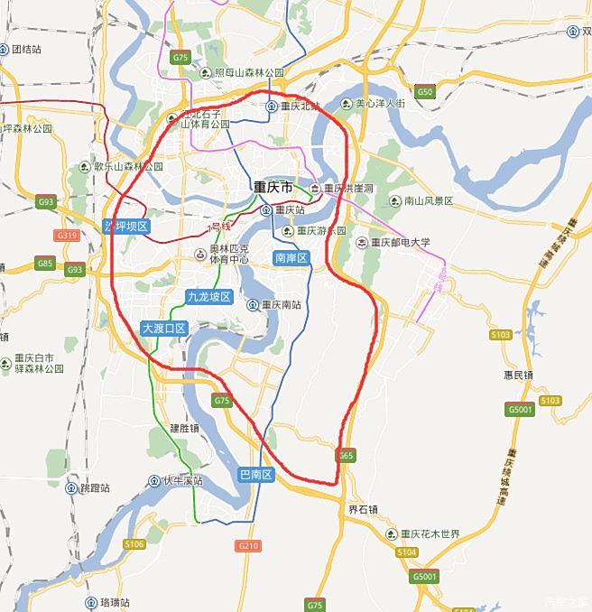 重庆限行区域地图详情图片