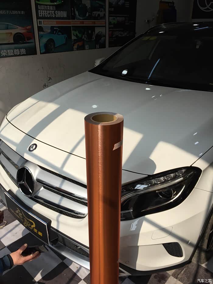 【图】gla200电镀拉丝玫瑰金贴膜作业_奔驰gla论坛_汽车之家论坛