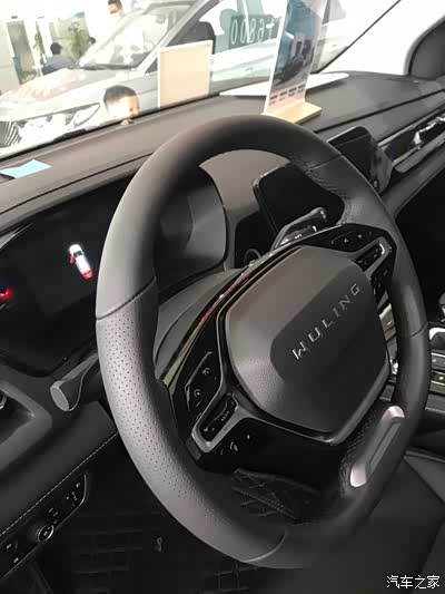 两幅方向盘,总体设计还不错,中间这五菱英文换成标志或许别有一般趣味