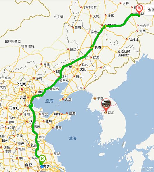 国庆准备南京到双鸭山,请天津和东北的车友指点下路线,感谢各位