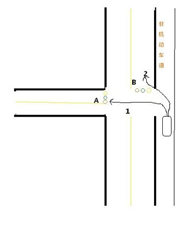 丁字路口左转掉头图解图片