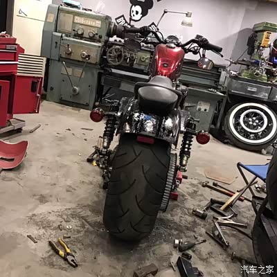 哈雷48改240宽胎:低调的装逼风格!_哈雷摩托车论坛_手机汽车之家