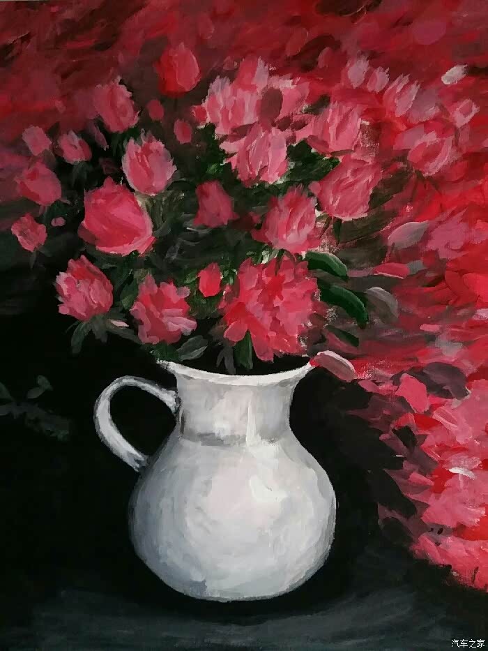 本人保时捷的忠实粉丝,来看看我画的油画,第一次画油画