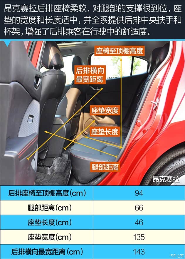 求马3昂克赛拉后排座椅高度!