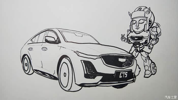 【打卡2020】q版手绘,原创ct5汽车人女角色