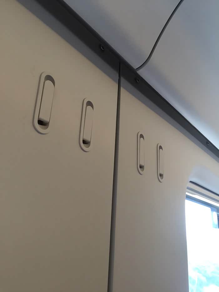 高铁上侧面这个挂钩不知道是用来干嘛的,挂衣服不让,挂包不让.