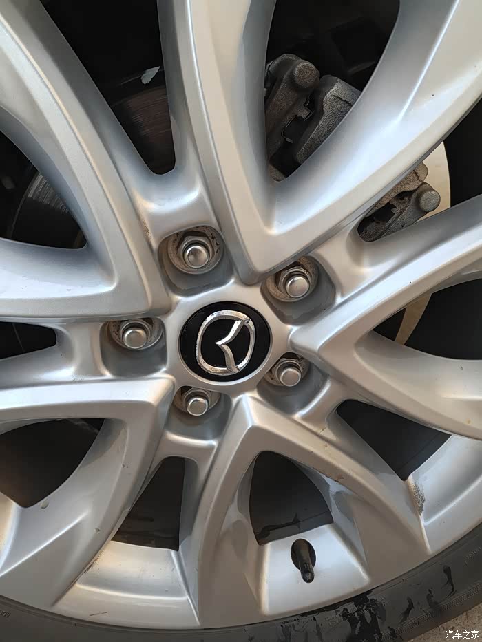 一年不到的车,四个轮毂车标都锈成这样了