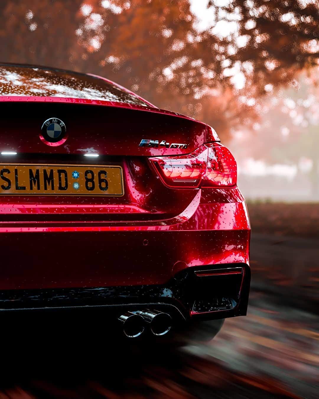 酒红色的宝马m4