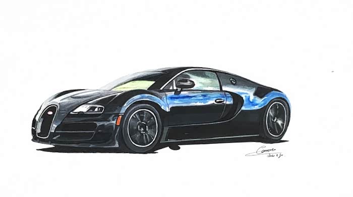 萝卜手绘布加迪威航