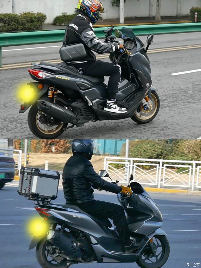 【图】雅马哈nmax155对比pcx160/150,真实骑行姿态全方位外观对比
