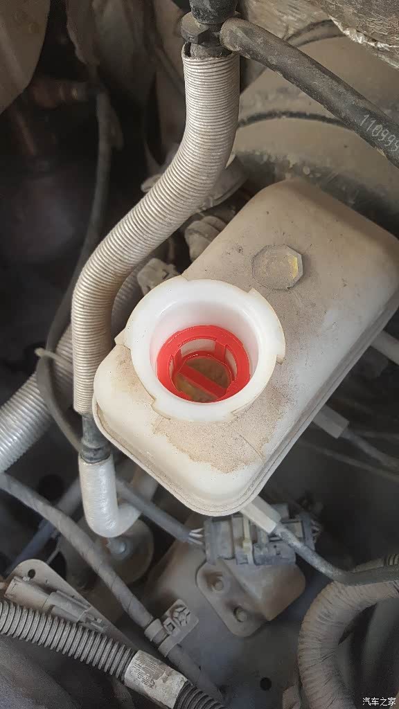 想测下刹车油,w5刹车油壶里的红色滤网咋拿出来的?