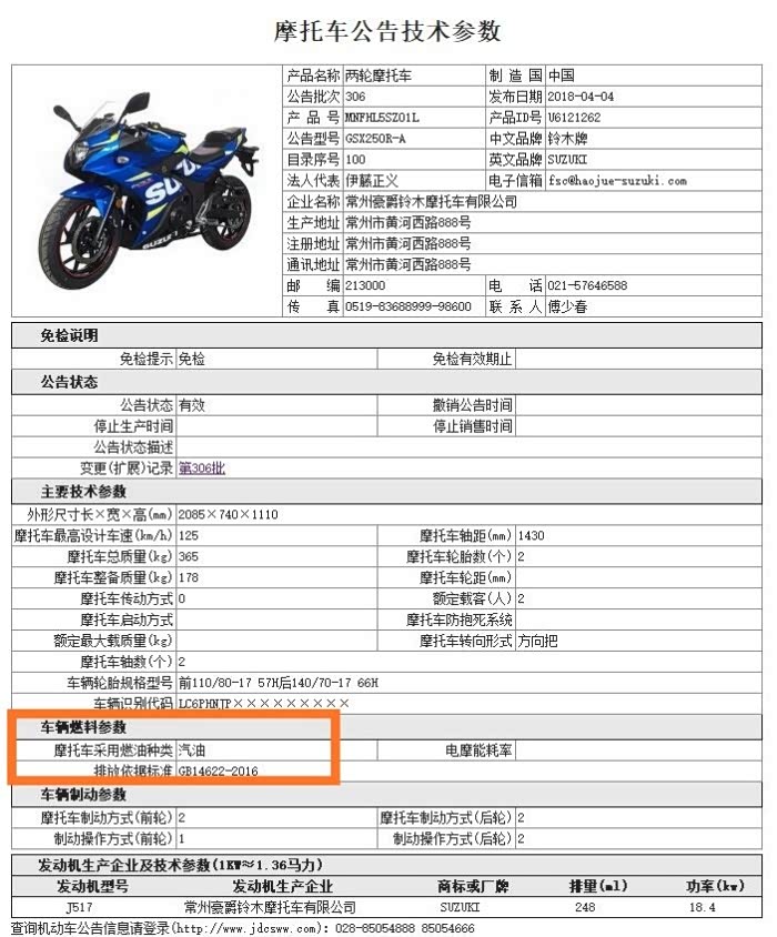 【图】铃木gsx250r-a工信部国四目录公告已出,坐等上市_铃木摩托车