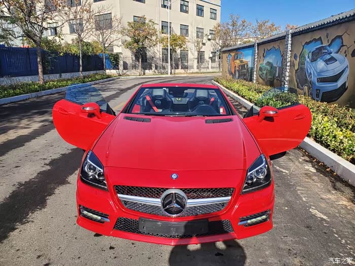 转让爱车红色13年奔驰slk200敞篷