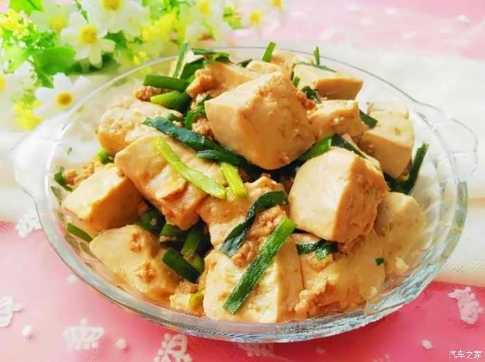 分享韭菜炒豆腐
