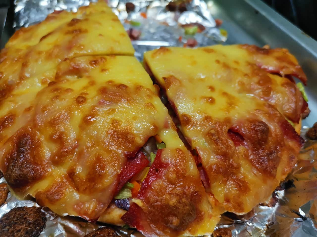 自己在家做的打卤馕,味道真不错.