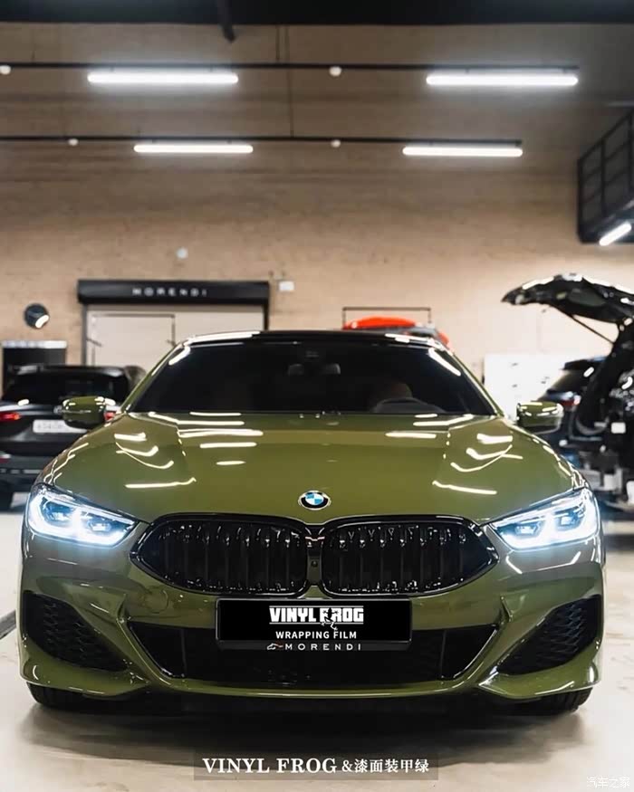 宝马改色漆面装甲绿