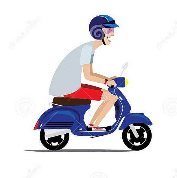 求个卡通骑摩托车小踏板的头像