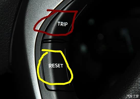 方向盘右边trip按到你满意的显示.
