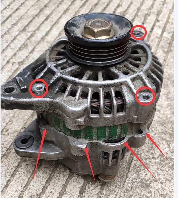 04款伊兰特发电机(型号:jfz1929)故障及拆卸过程